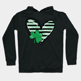 Love Shamrock Green Heart for St Patricks Day Hoodie